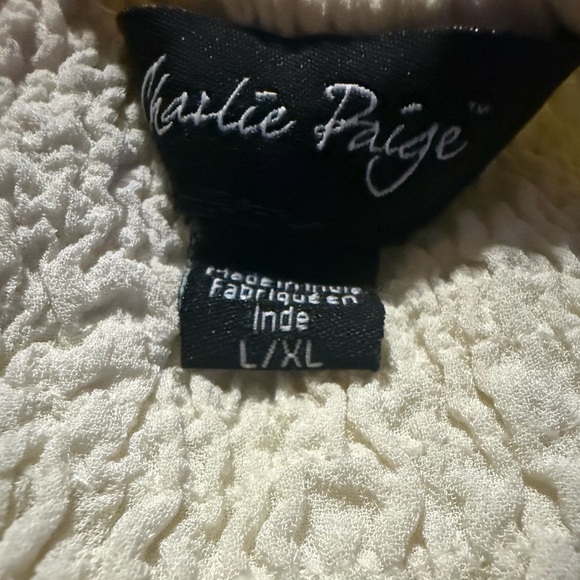 Charlie Paige Cottagecore Boho Maxi Dress Smocked Ivory Dress L / XL Romantic - Picture 6 of 7